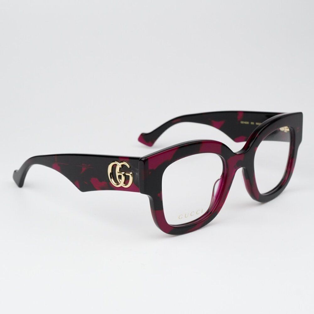 NEW Gucci GG1423O 003 Fuchsia Havana Women Square Eyeglasses GG 1423O - Picture 5 of 11